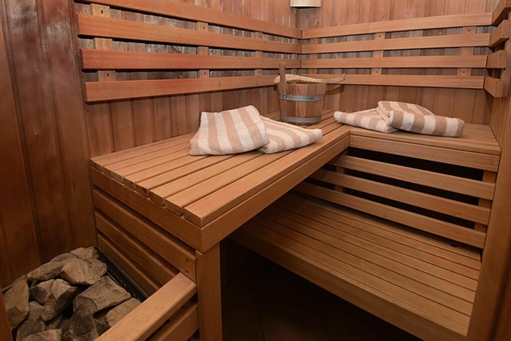 Private Sauna einer Ferienwohnung an der Ostsee