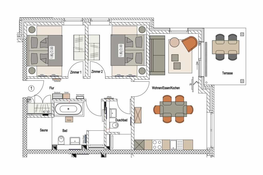 Grundriss Ferienhaus Grömitz